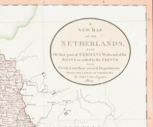 1808 A New Map of the Netherlands - Cary