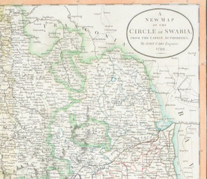 1808 A New Map of the Circle of Swabia - Cary