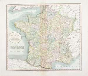 1808 A New Map of France - Cary