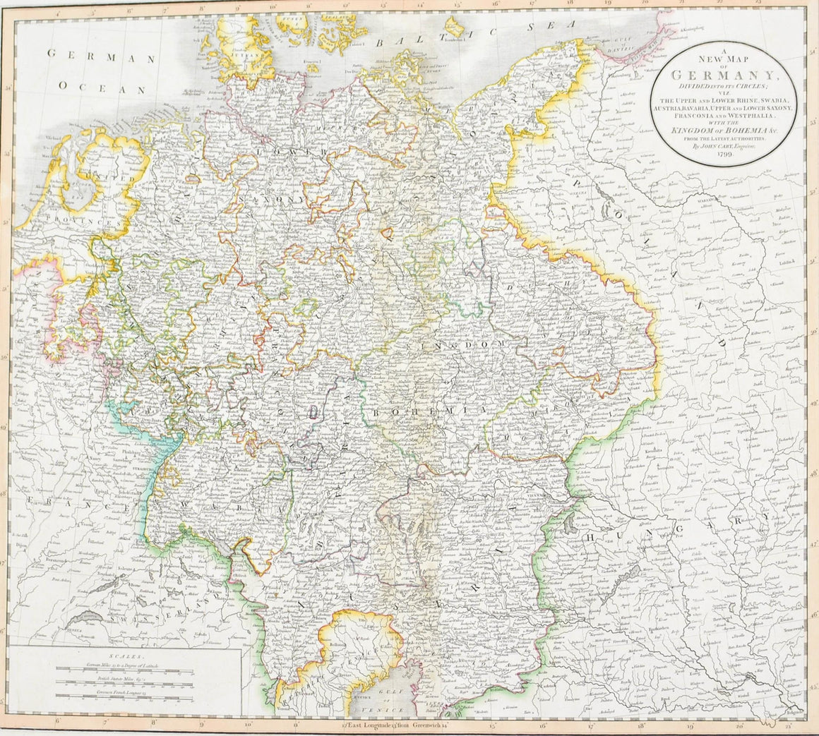 1808 A New map of Germany - Cary