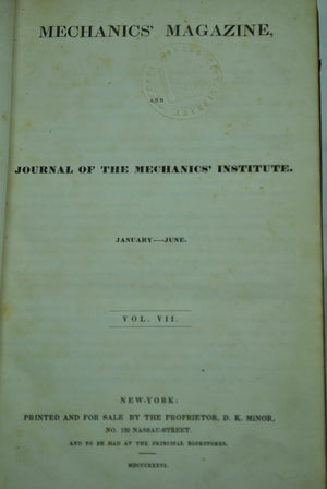Mechanic's Magazine Vol VII Jan June 1836