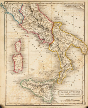 1822 Italiae Antiquae, Pars Meridionalis - Hall