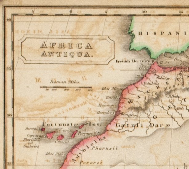 1851 map. Ancient AFRICA ANTIQUA Lea & Blanchard: Phil. 7x9.5 VG-FINE