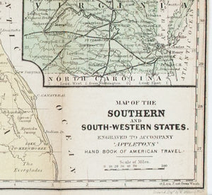 1867 Map of the Southern and South-Western States - Edward Hall