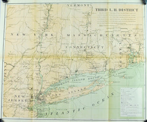 Lighthouse New York Jersey Long Island Connecticut Antique Map 1900