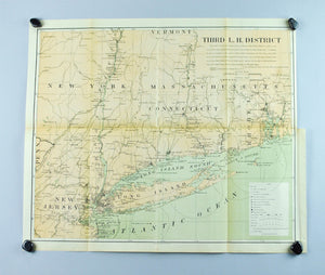 Lighthouse New York Jersey Long Island Connecticut Antique Map 1900