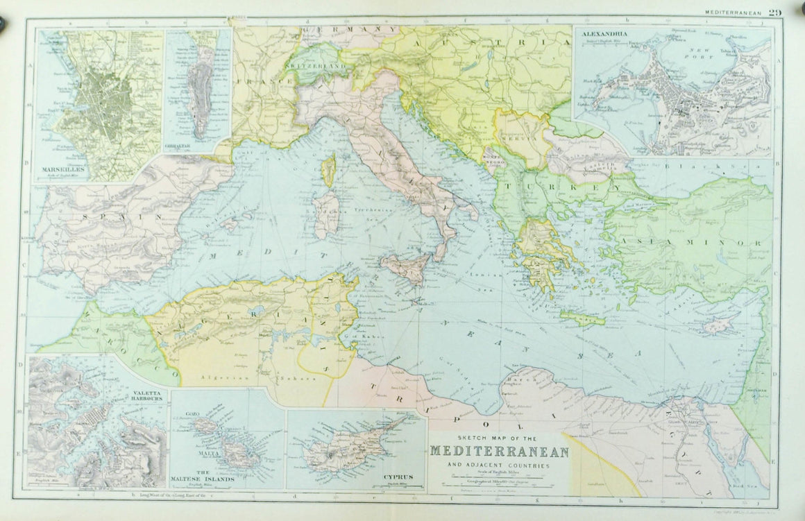 1891 Sketch Map of the Mediterranean