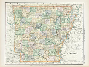 1891 Map of Arkansas