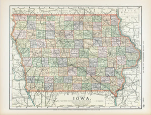 1891 Map of Iowa