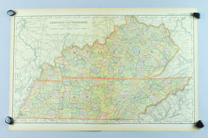 1891 Map of Kentucky and Tennessee