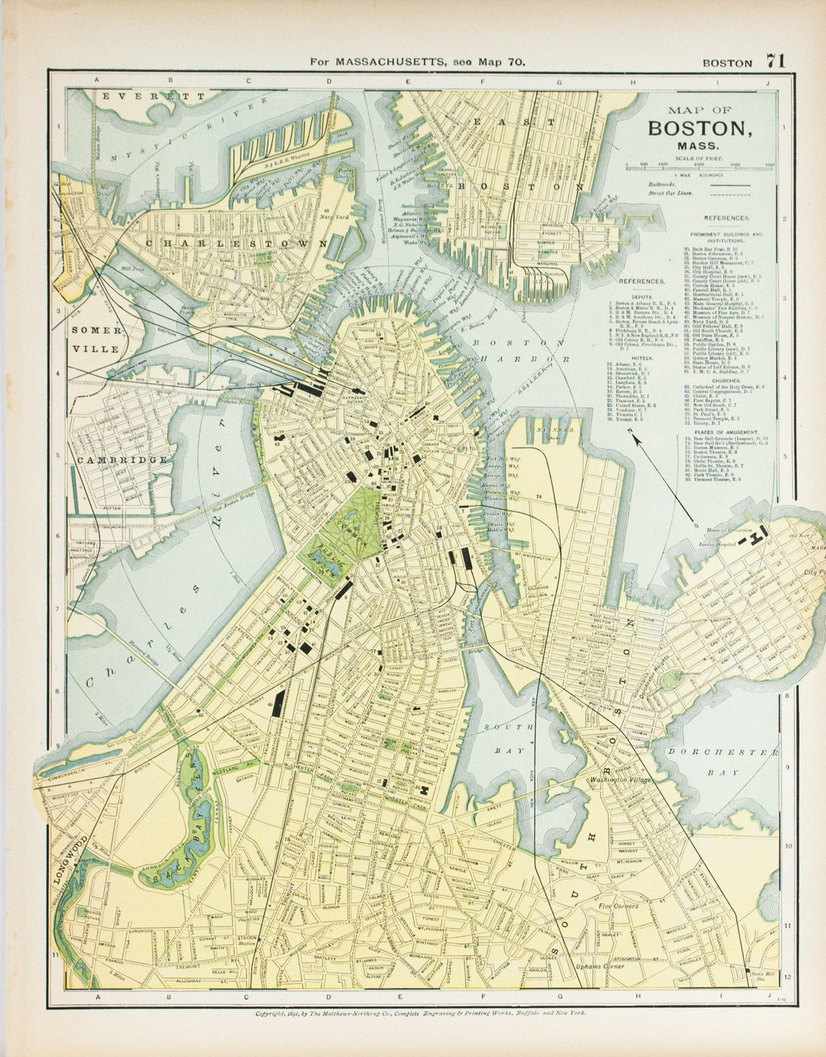 1891 Map of Boston Massachusetts