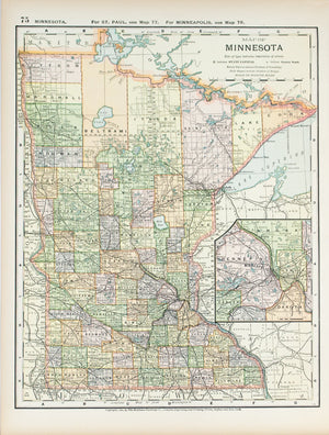 1891 Map of Minnesota