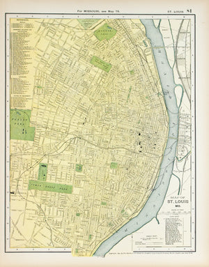 1891 Map of St Louis Missouri