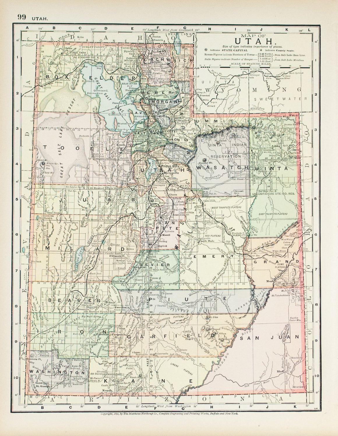 1891 Map of Utah