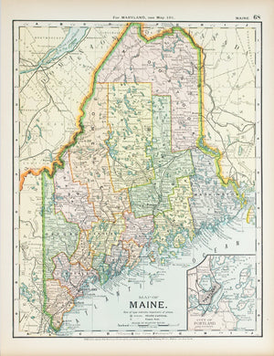 1891 Map of Maine