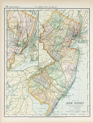 1891 Map of New Jersey