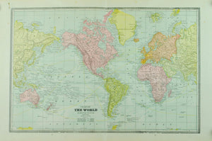 1884 Chart of the World - Cram