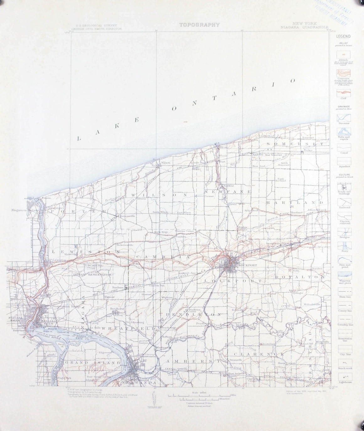 1913 U.S. Geological Survey Topographic Map of Niagara County, New York (Niagara Falls) - EM Kindle