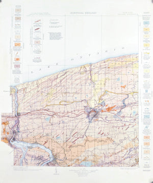 1913 U.S. Geological Survey Surficial Geology Map of Niagara County, New York (Niagara Falls) - EM Kindle