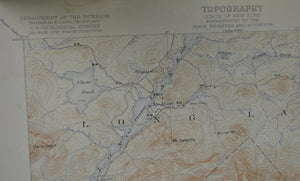 Blue Mountain New York Antique Topographic Map 1919