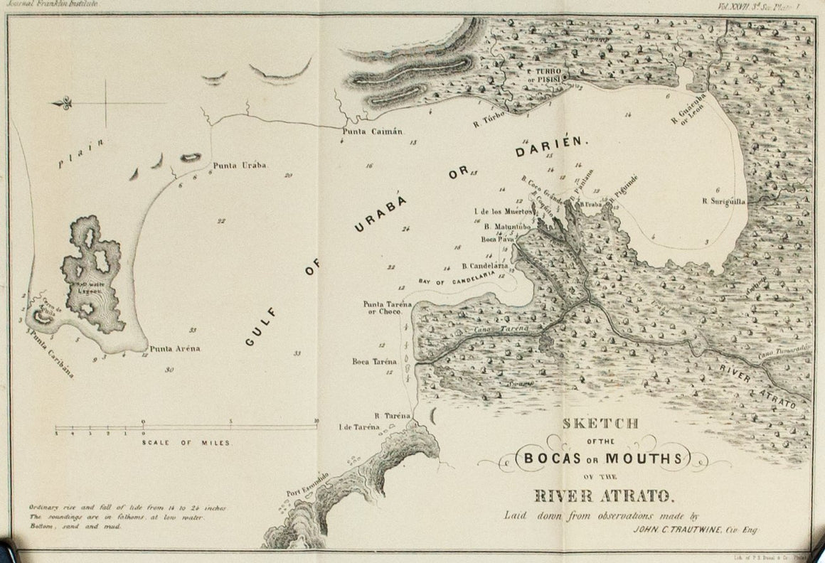 1854 Bocas or Mouths of the River Atrato by John C Trautwine