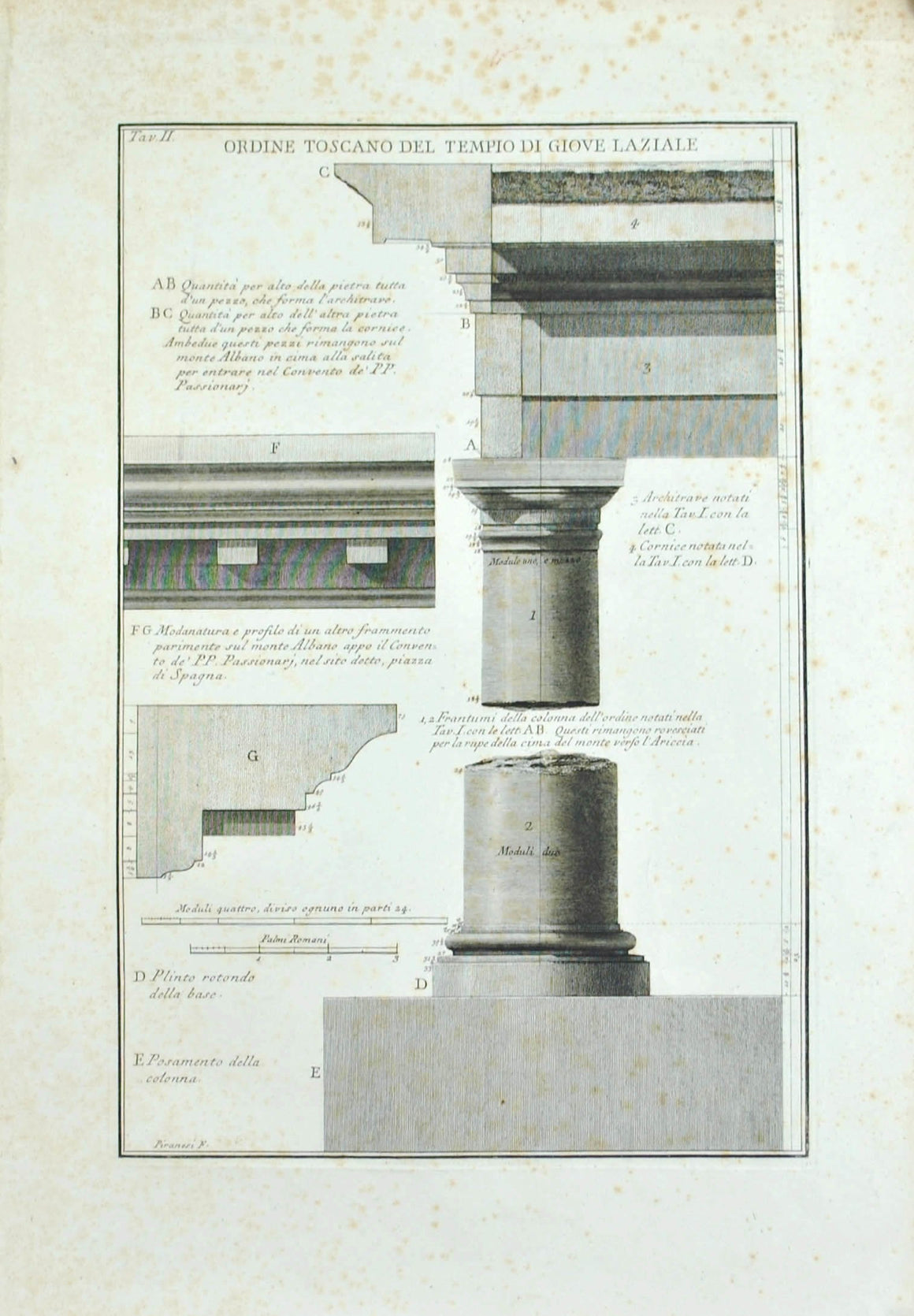 Francesco Piranesi Temple of Latin Jupiter 18th Century Engraving Architecture