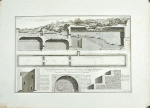 Francesco Piranesi Ancient Pool System 18th Century Engraving Architecture