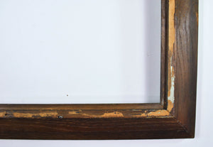 Vintage Modernist Mid Century Carved Wood Dark Green Gray Frame 29x35in