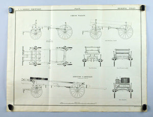 Chess Wagon Bridge Building Engineering US Army Antique Print 1869