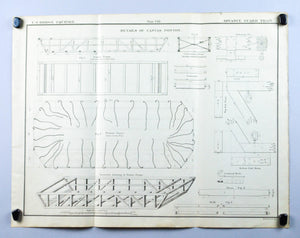 Canvas Ponton Details Bridge Building Engineering US Army Antique Print 1869