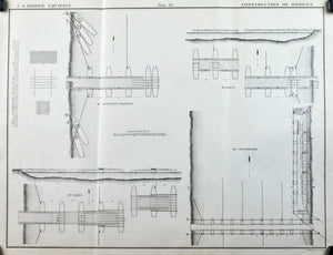 Ponton Usage Bridge Building Engineering US Army Antique Print 1869