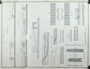 Ponton Logistics Bridge Building Engineering US Army Antique Print 1869