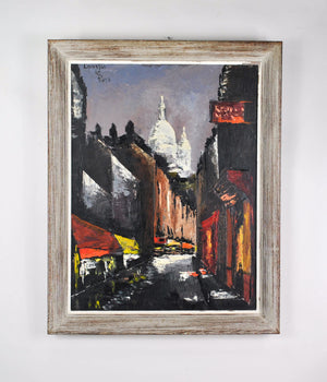 1960’s Impressionist Paris Street Scene Oil Painting Basilica Signed Cozz