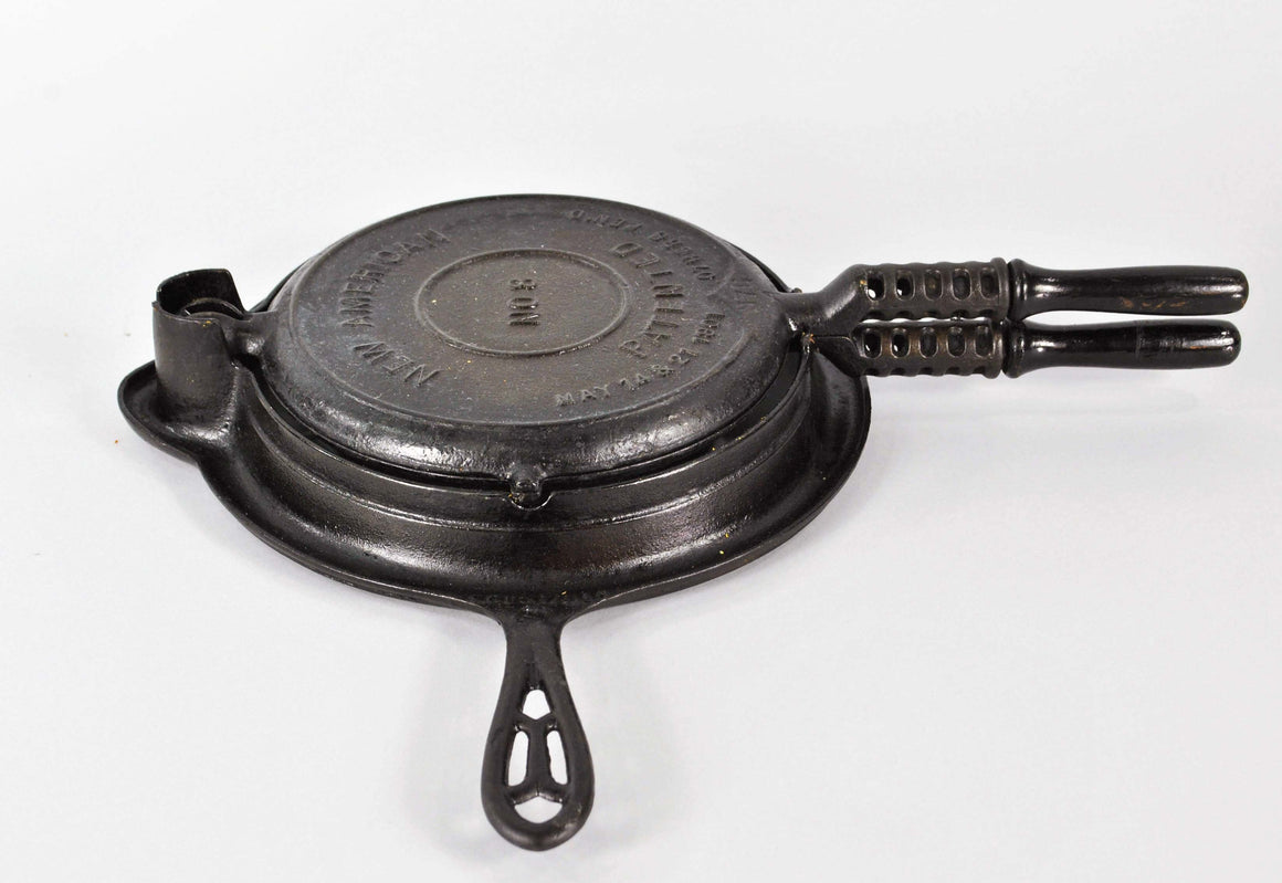 1901 Griswold New American No.8 Cast Iron Waffle Maker from Erie PA