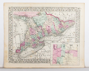 1881 Map of Ontario in Counties - S Mitchell Jr