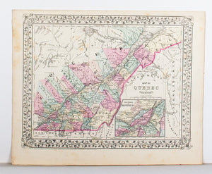 1881 Map of Quebec in Counties - S Mitchell Jr