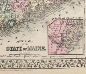 1881 County Map of the State of Maine - S Mitchell Jr