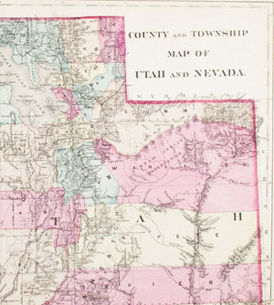1881 County and Township Map of Utah and Nevada - S Mitchell Jr