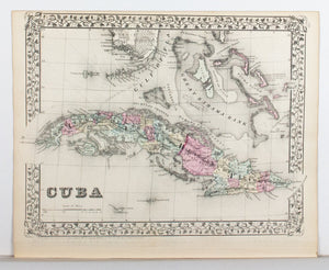 1881 Map of Mexico, Central America and the West Indies - S Mitchell Jr