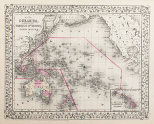 1881 Map of Oceanica - S Mitchell Jr