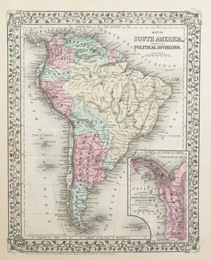 1881 Map of South America - S Mitchell Jr