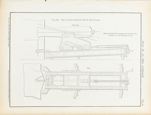 Plan Of An Iron Carriage 1860 Antique Military Print