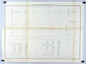 Cavalry Barracks Furniture of the Quarters Architectural Plan 1860 Print