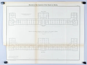 Barrack of the Lancers of the Guard at Berlin Architectural Plan 1860 Print