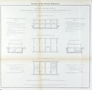 Practice of the French Engineers Architectural Plan 1860 Print