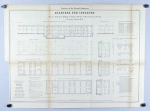 Quarters For Infantry Architectural Plan 1860 Print B