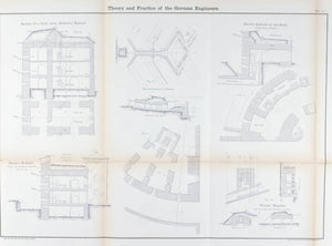 Defensive Barrack System German Military 1860 Fortification Plan Print