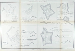 Detached Forts about the City of Lyons Military Fortification Plan 1860 Print