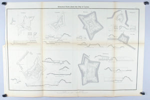 Detached Forts about the City of Lyons Military Fortification Plan 1860 Print