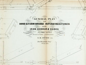 1860 Plan L - General Plan of Road and Farm Bridge Superstructure - Van R Richmond